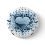 Blue Emo Heart  Button