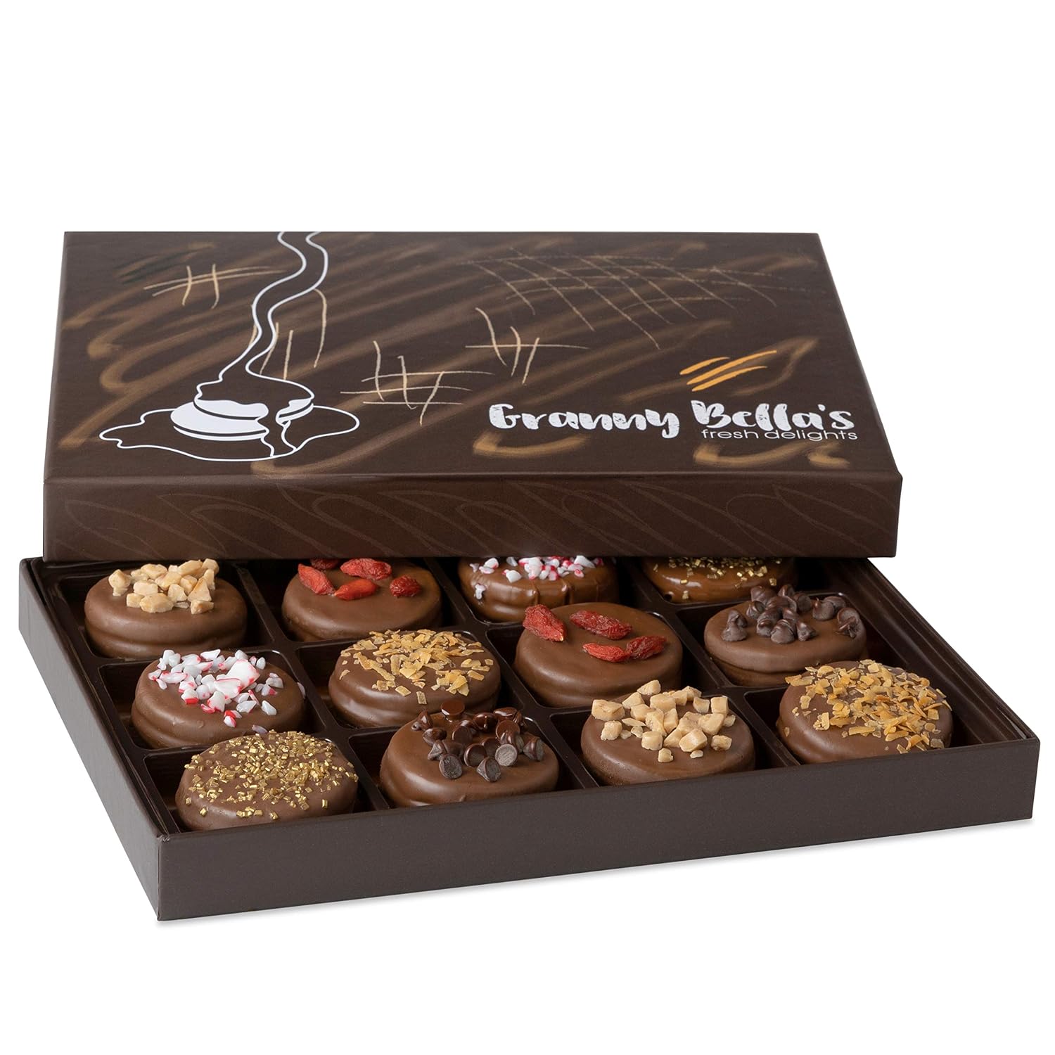 Chocolate Covered Cookies Gift Basket, 12 Pc