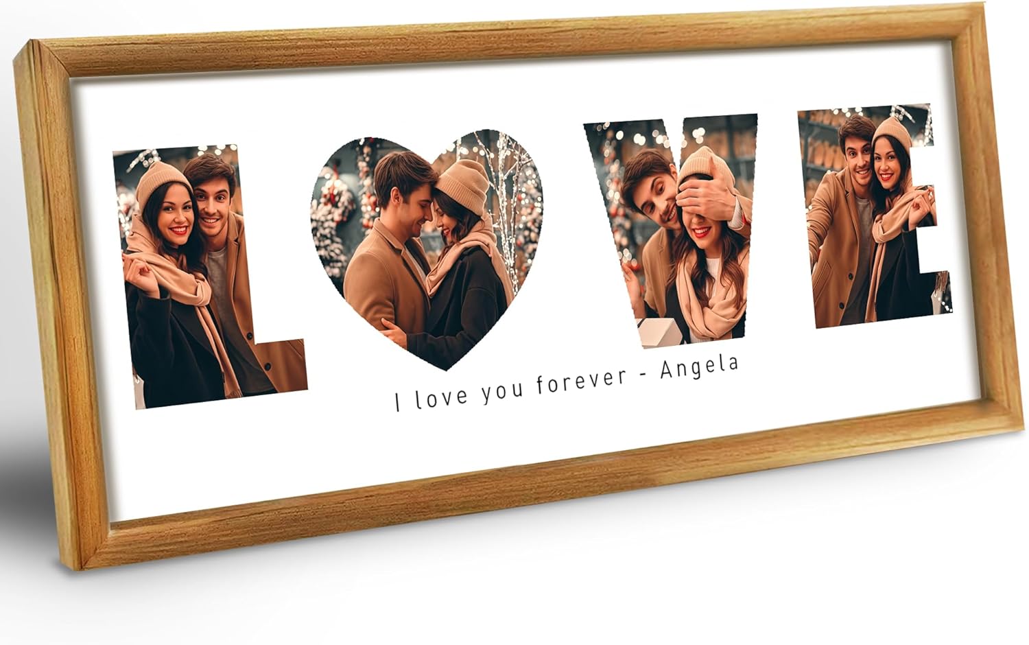 Personalized "LOVE" Wood Photo Frame