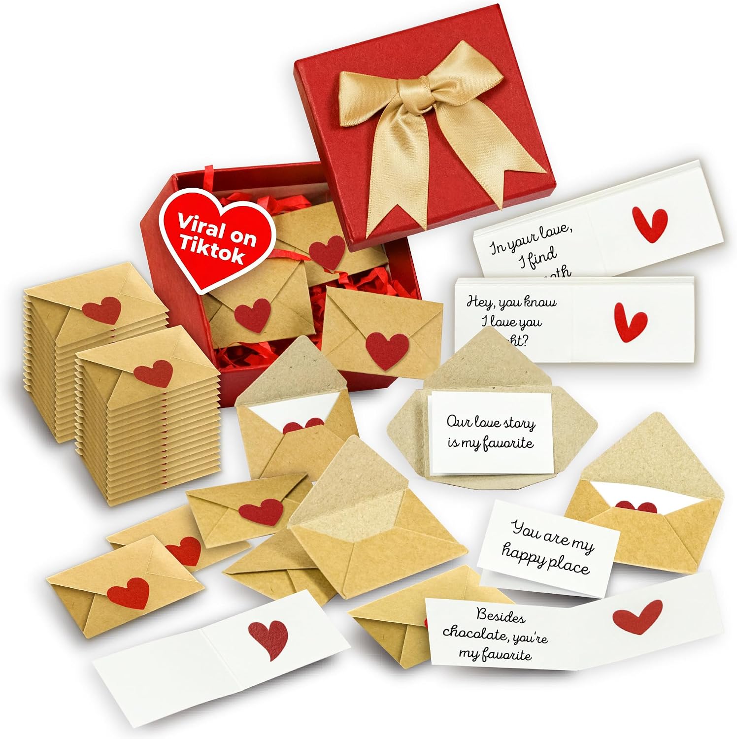 60 Mini Love Notes with Envelopes