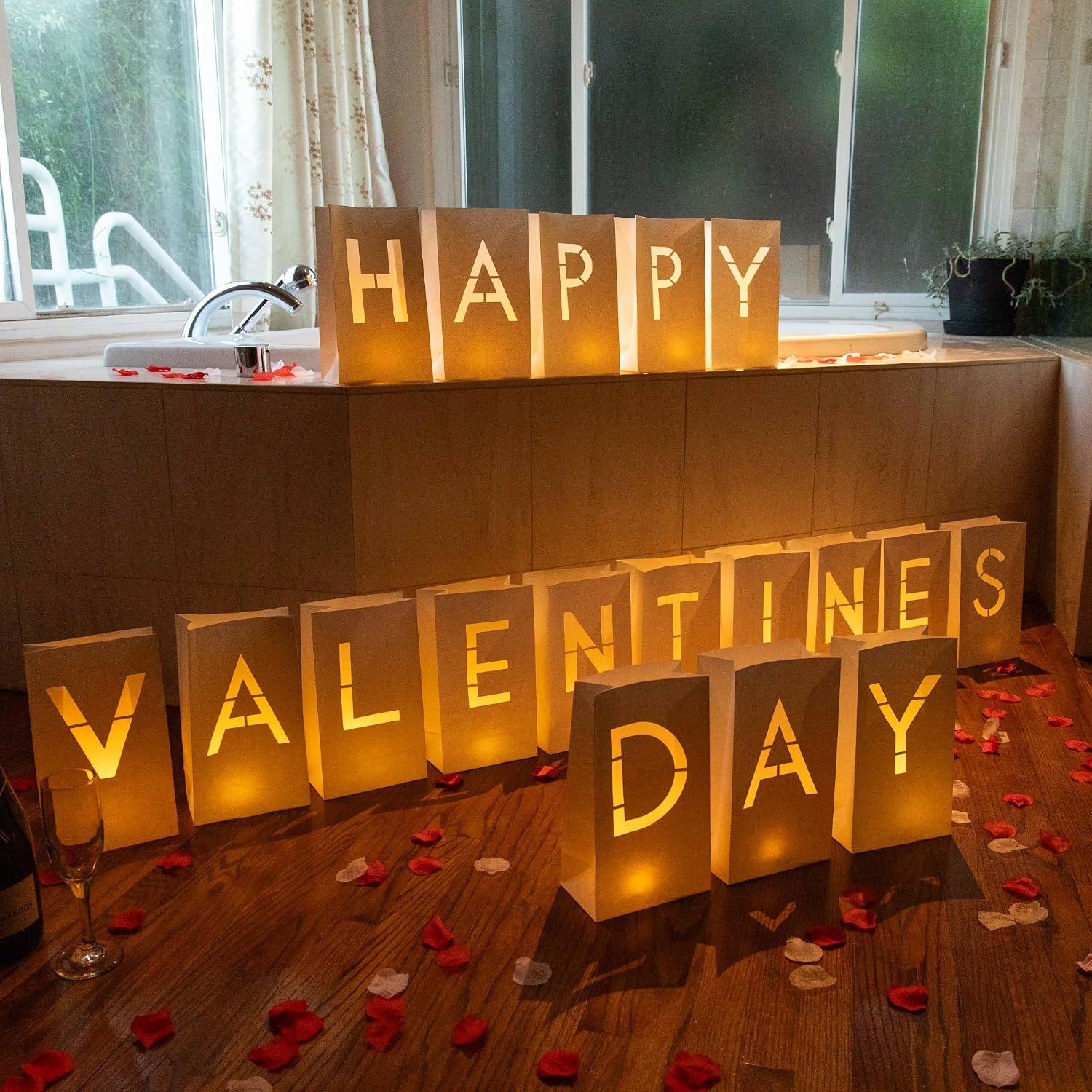 Happy Valentine's Day Light-Up Luminary Bags