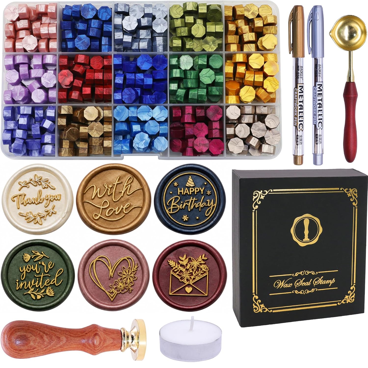 Blessing Wax Seal Stamp Kit with Sealing Wax Beads