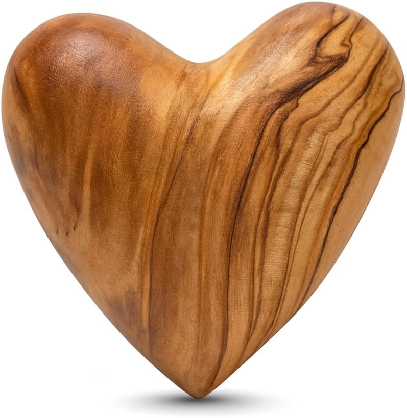 Olive Wood Heart, Hand Carved Wooden Keepsake